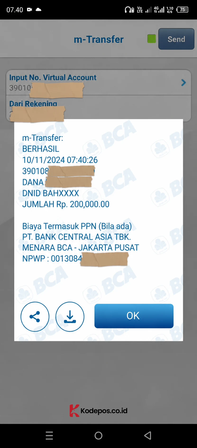cara transfer bca ke dana lewat bca mobile 7