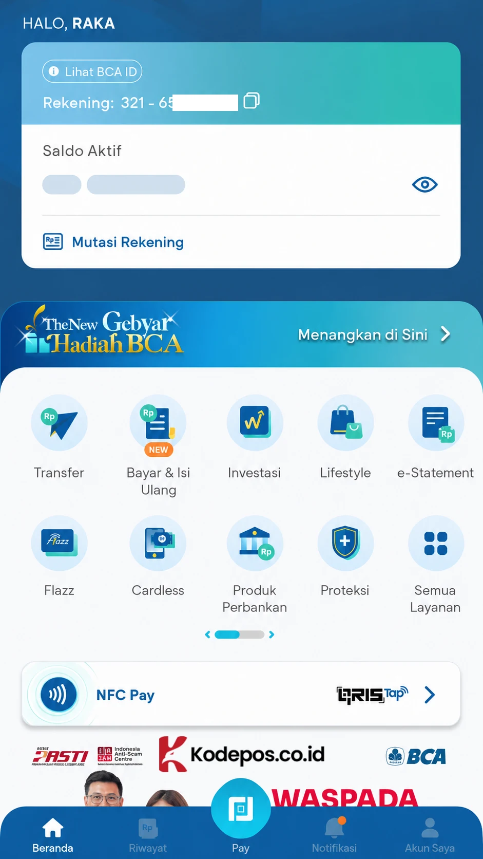 cara transfer bca ke dana lewat mybca 1