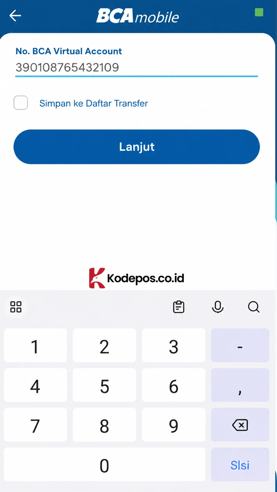 cara transfer bca ke dana lewat mybca 4