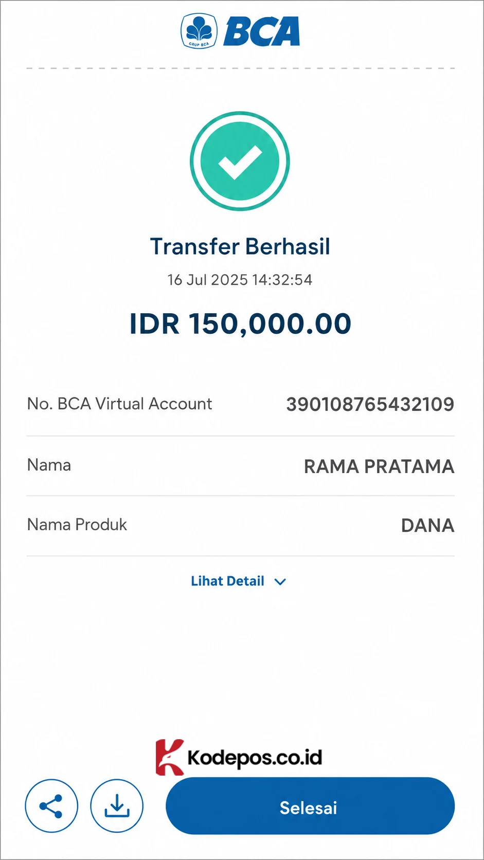 cara transfer bca ke dana lewat mybca 7