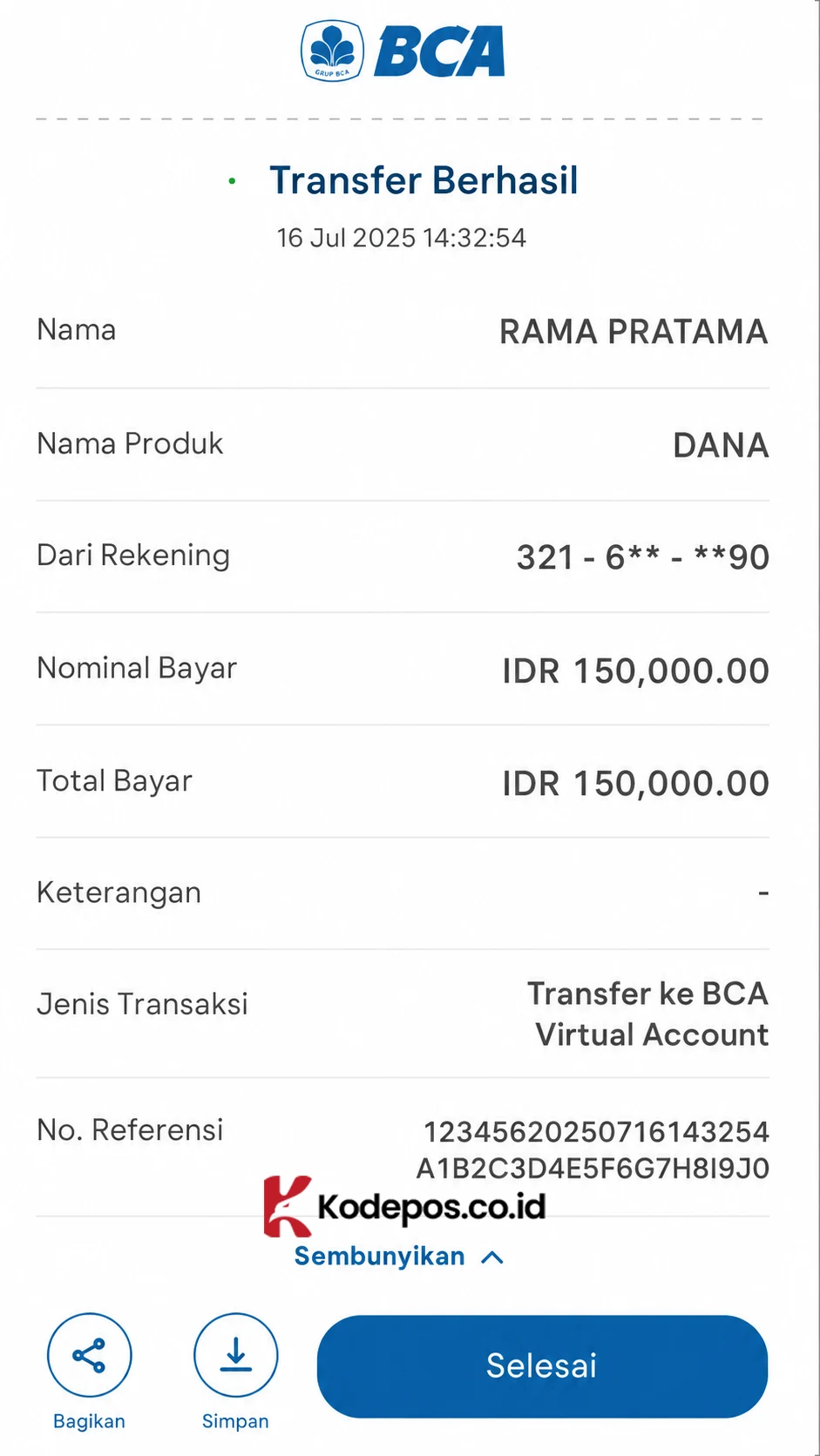 cara transfer bca ke dana lewat mybca 8