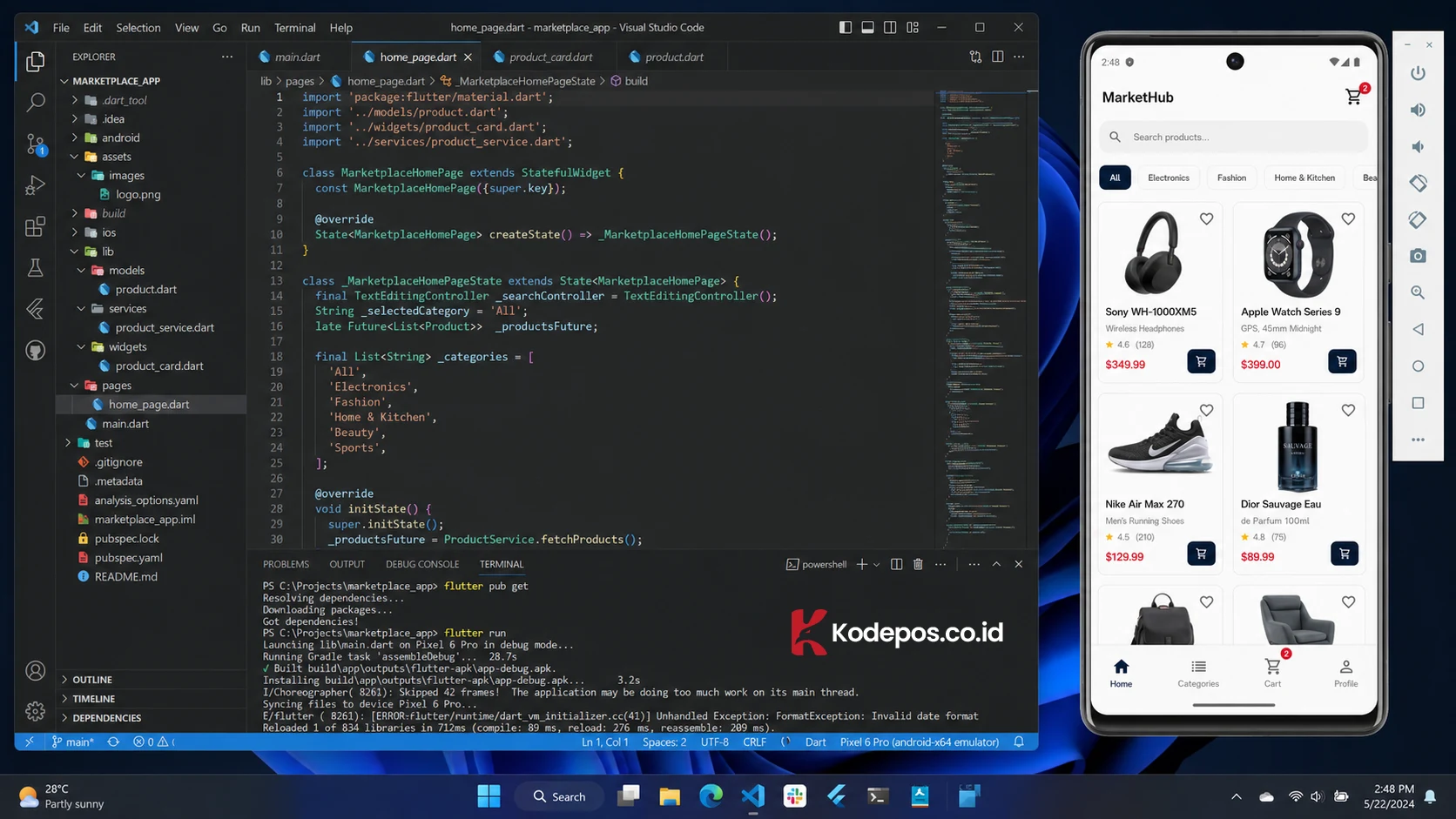 coding dart di vscode