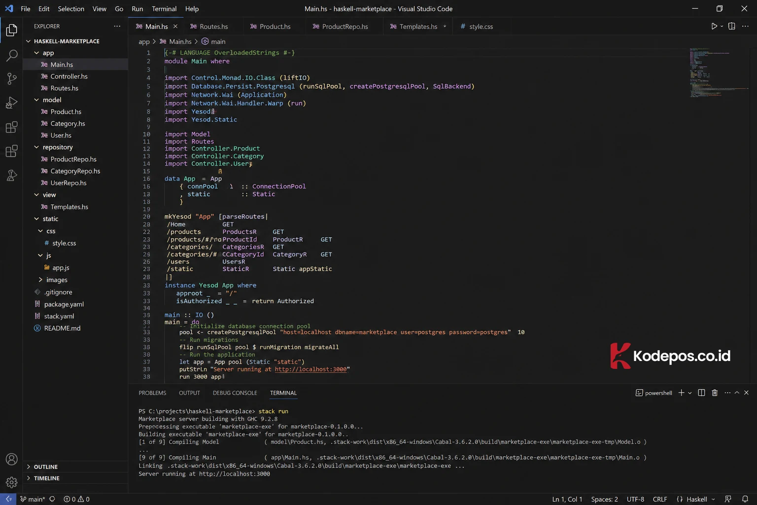 coding haskell di vscode