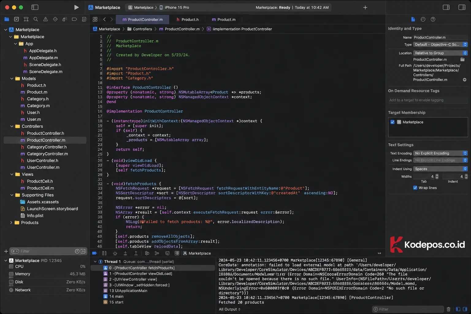 coding objective c di xcode ide