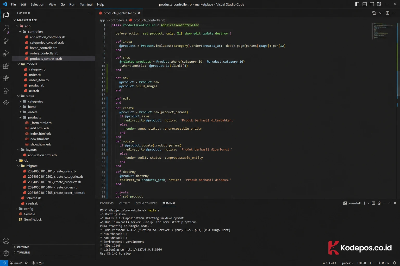 coding ruby di vscode
