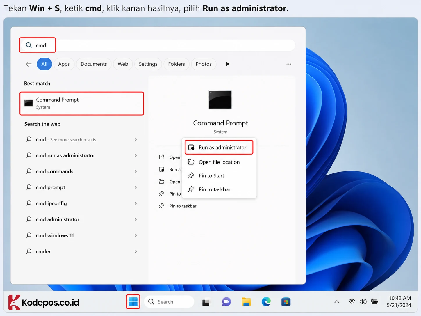 command prompt administrator di windows 11
