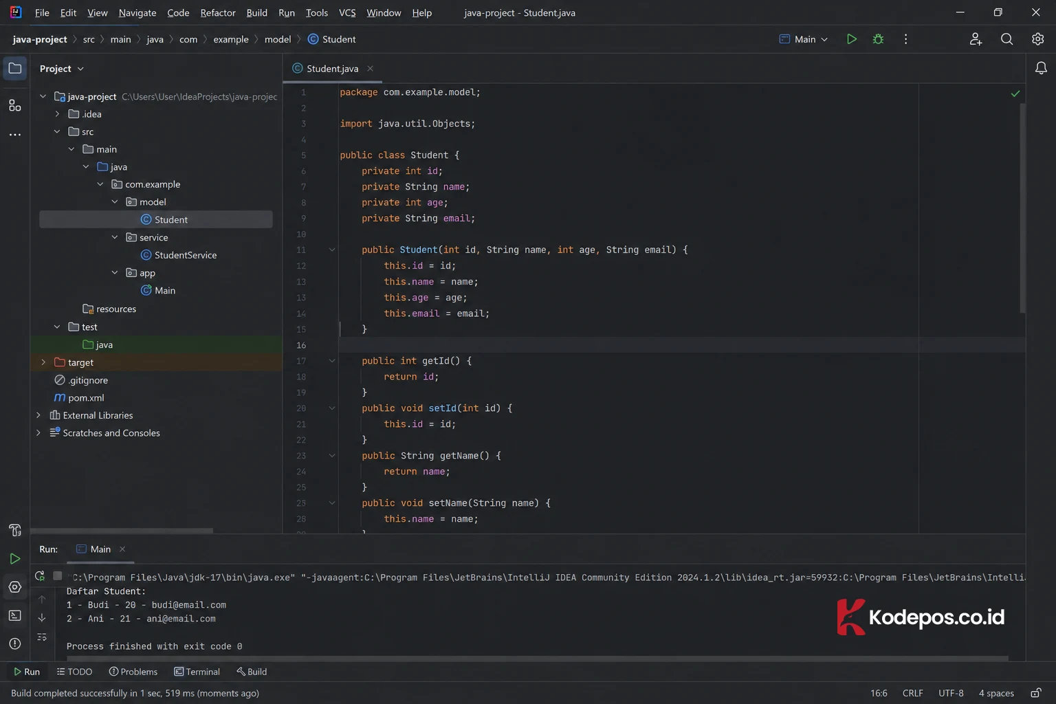 java di intellij idea