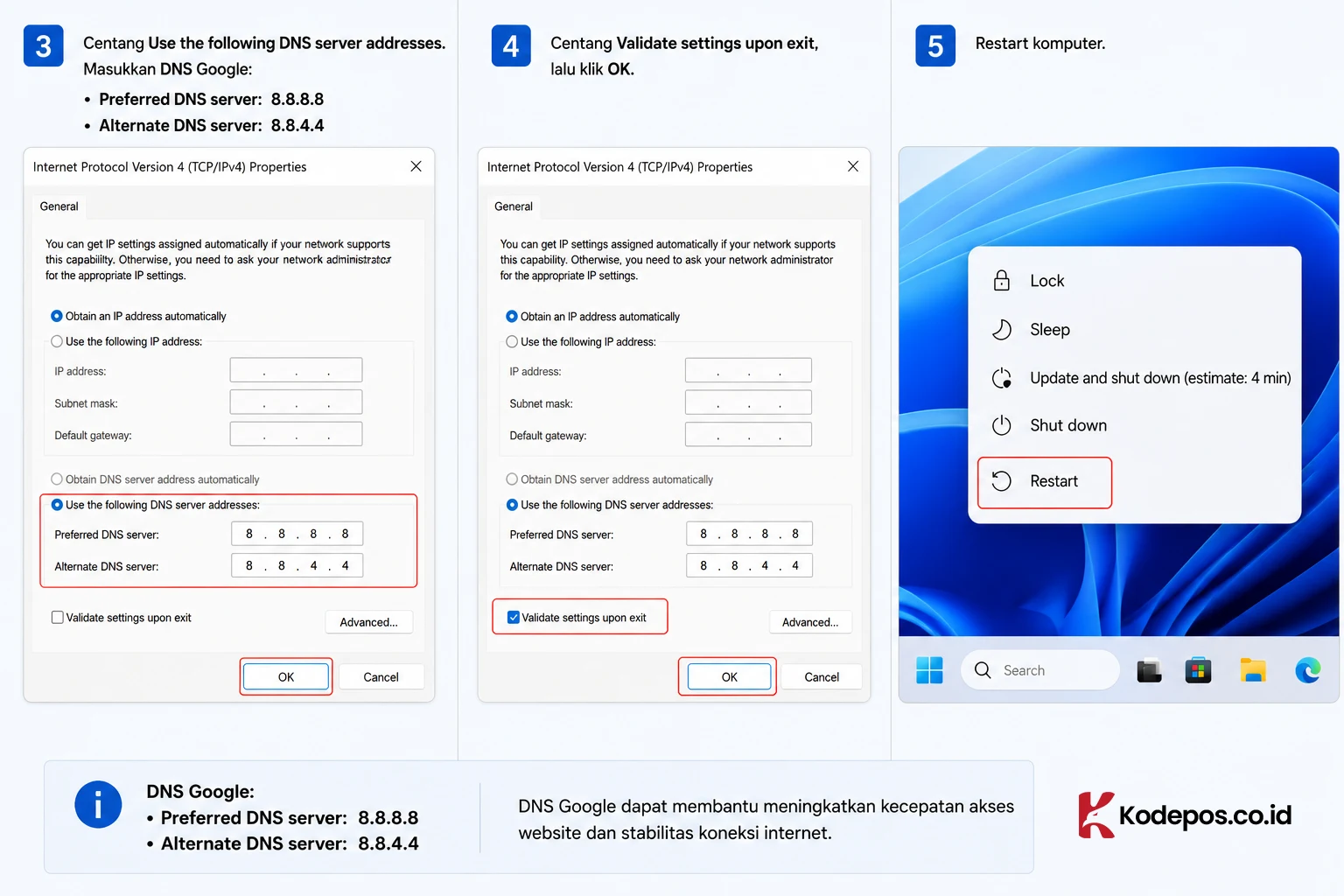 langkah kedua cara mengubah dns di windows 11