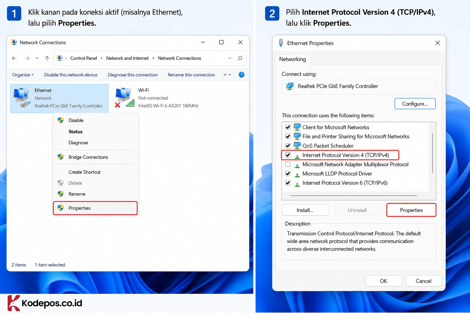 langkah pertama cara mengubah dns di windows 11