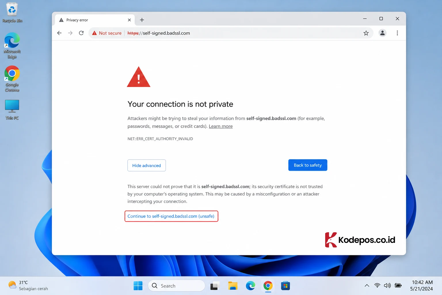 lanjutkan ke website secara manual