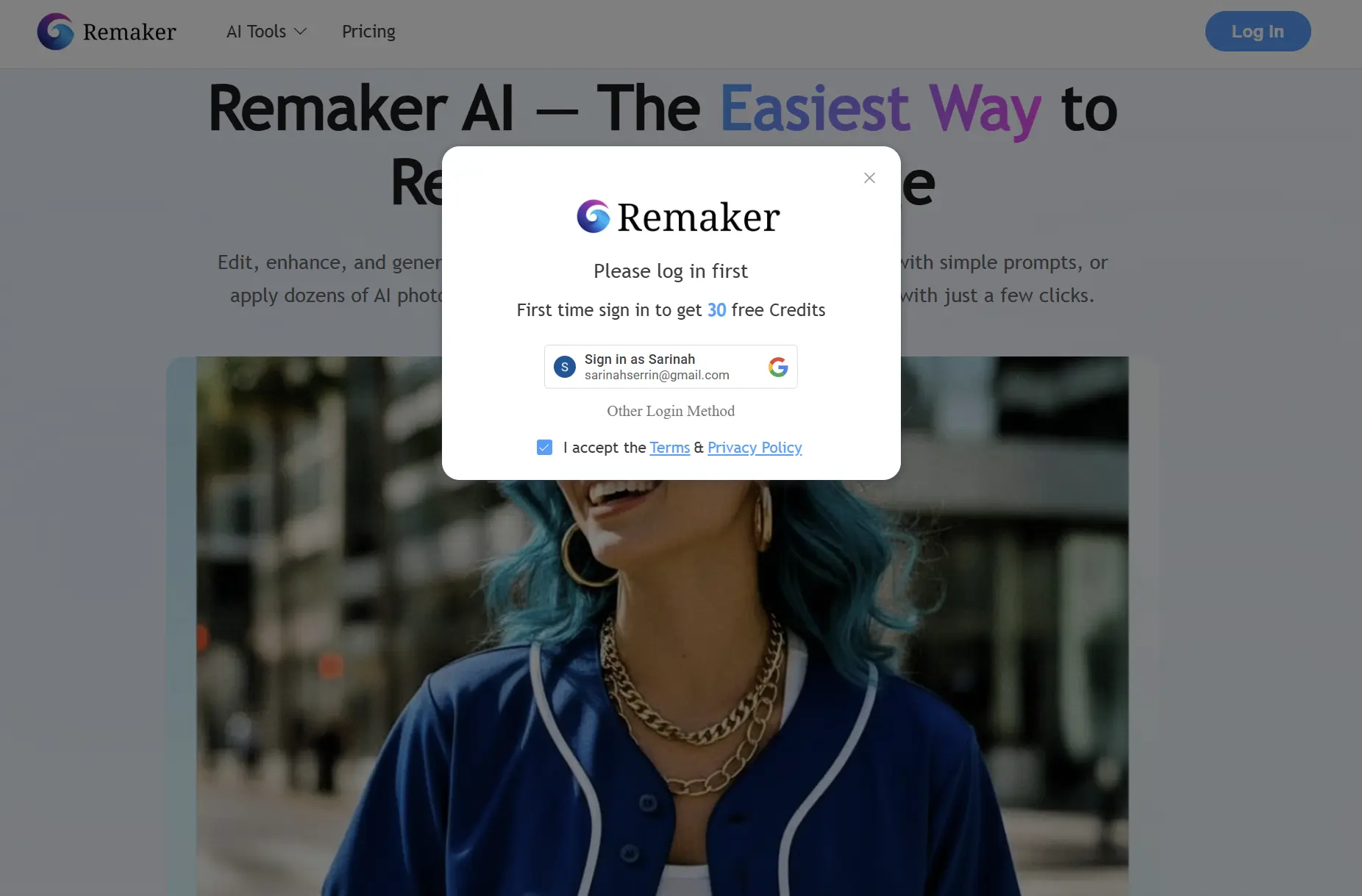 login remaker ai