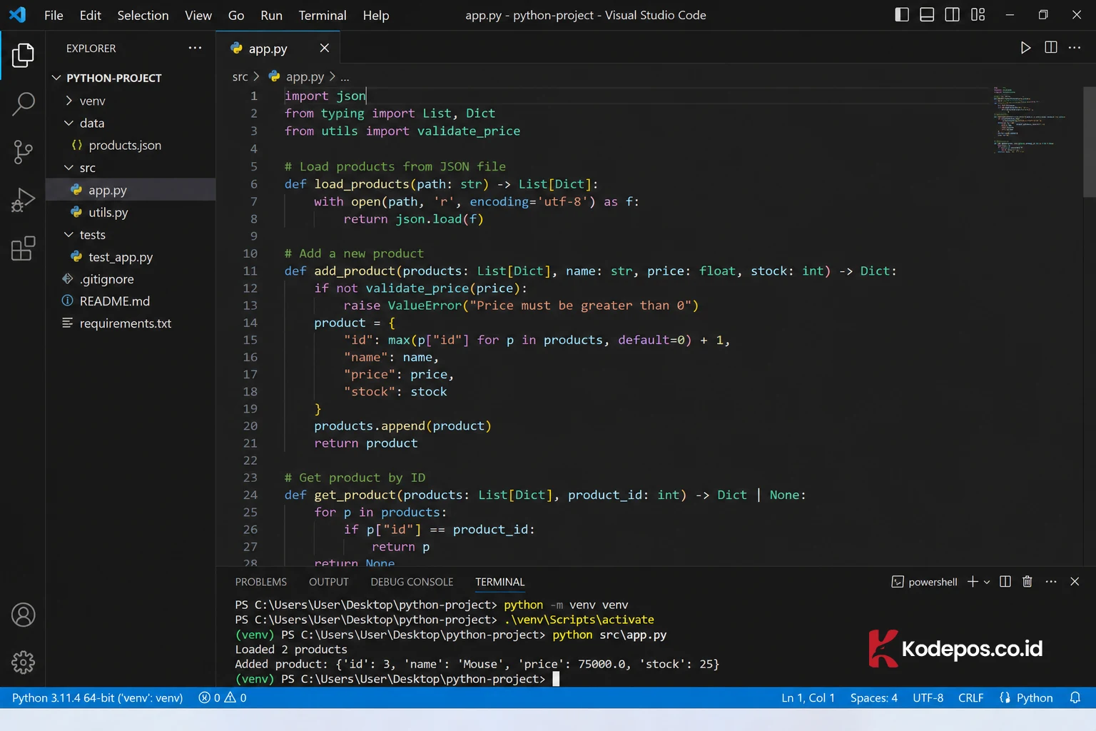 python di vscode