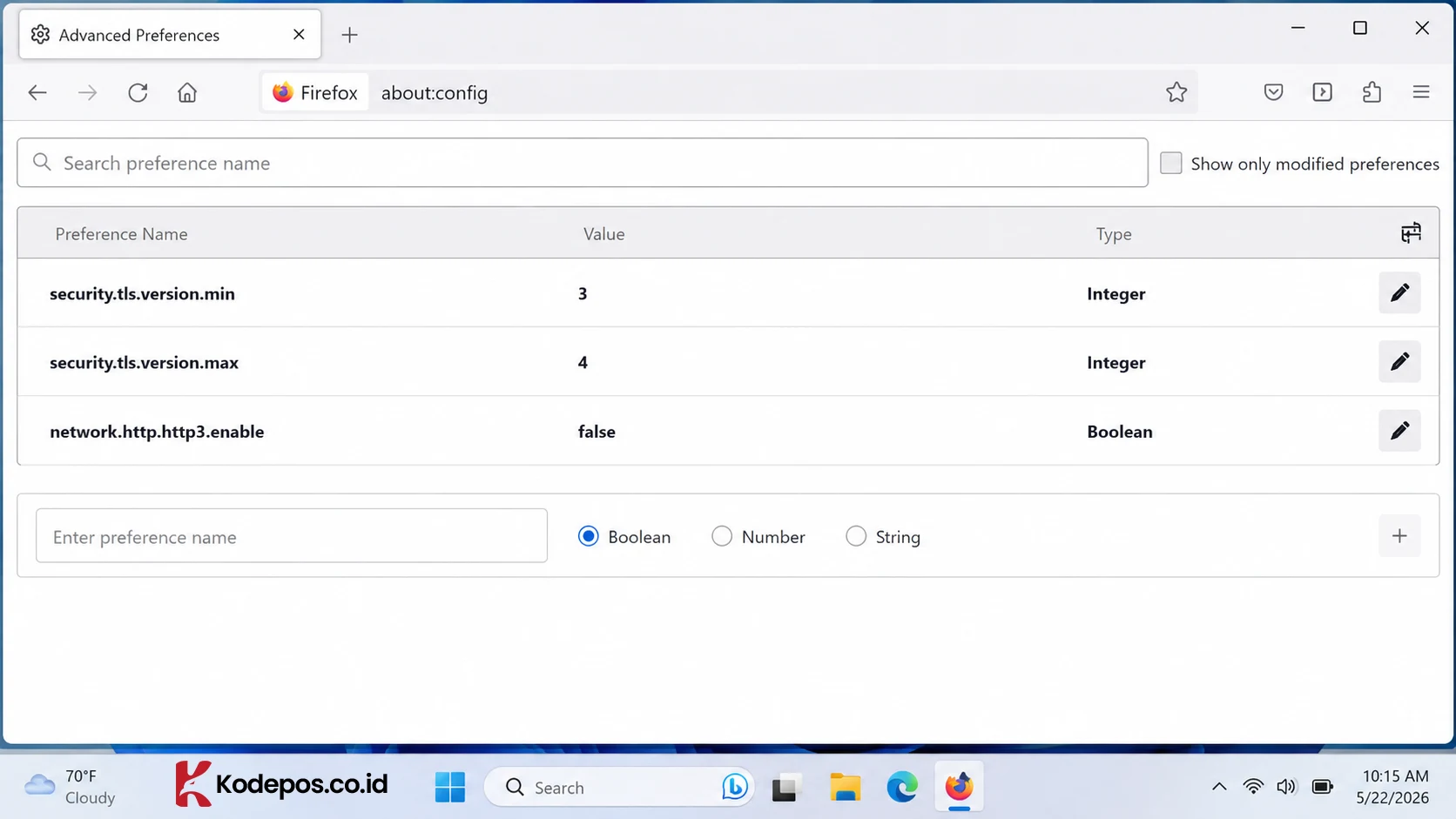 ssl tls dan protokol quic firefox